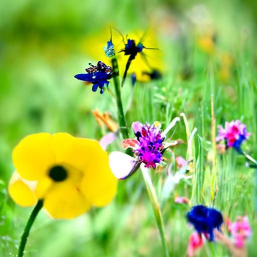 Colorful Wildflower Meadow in Bloom