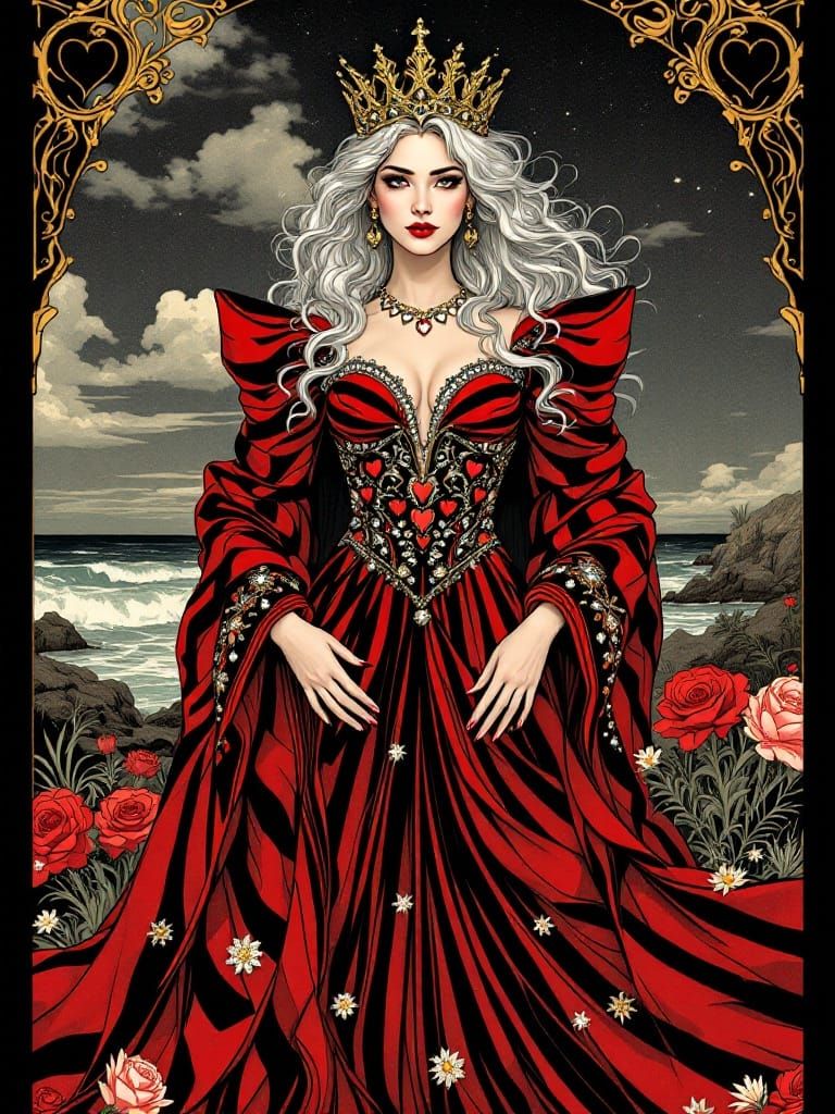 Ethereal Queen in Art Nouveau Fantasy Portrait