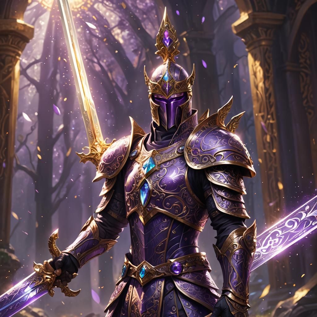 Legendary Purple Sword in Heroic Fantasy Art