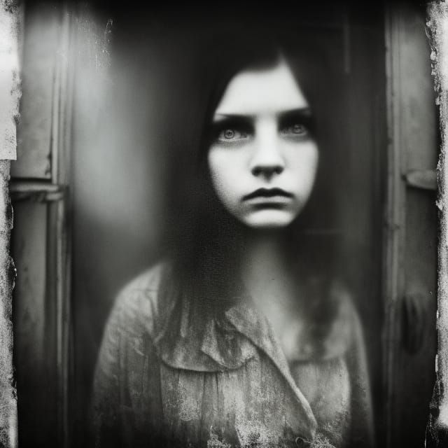 Sinister Figure in a Creepy Old House