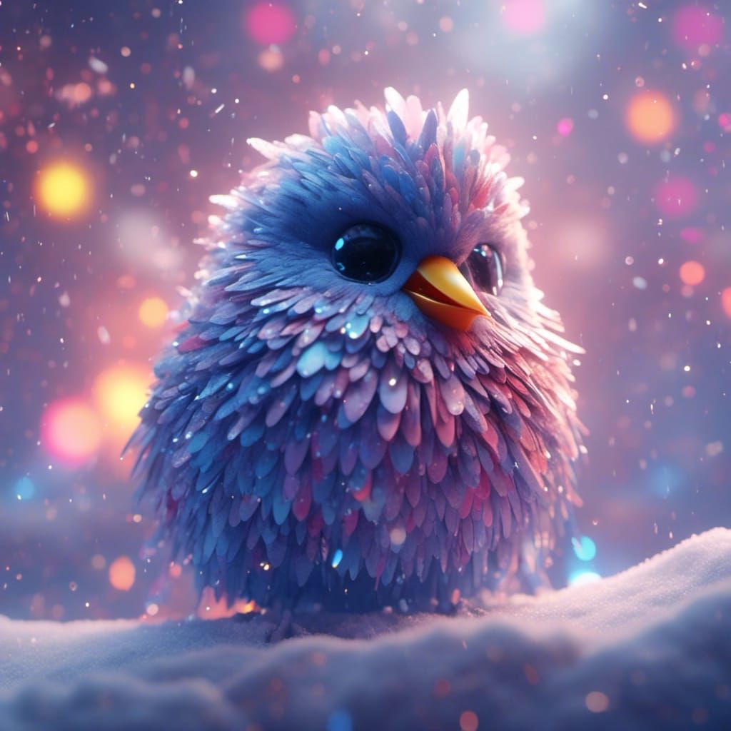 Bird in Winter Wonderland: Detailed Matte Painting