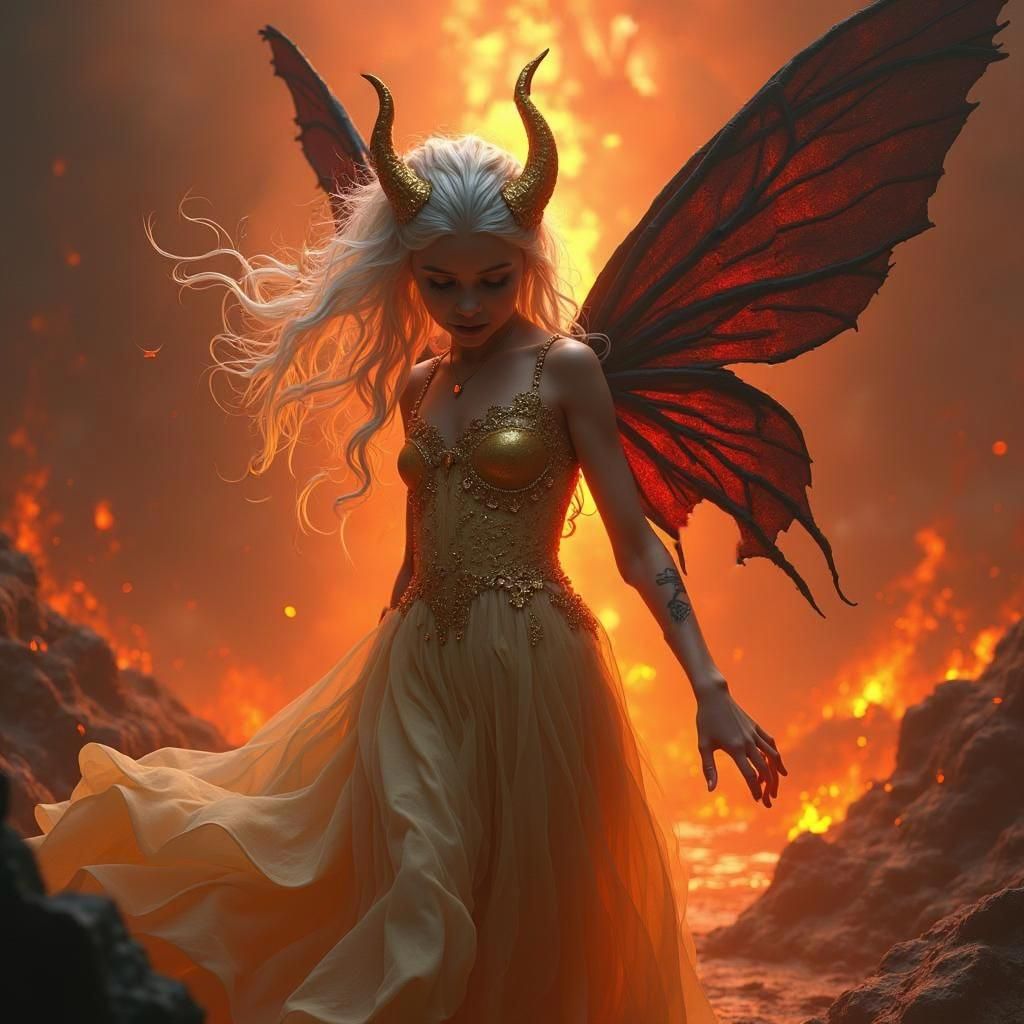Fairy Girl Turns Devil: Fantasy Concept Art