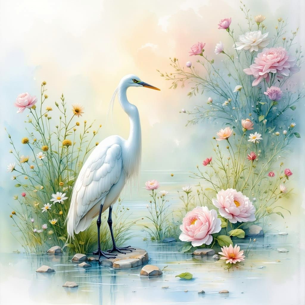 Pastel Garden Oasis in Soft Focus