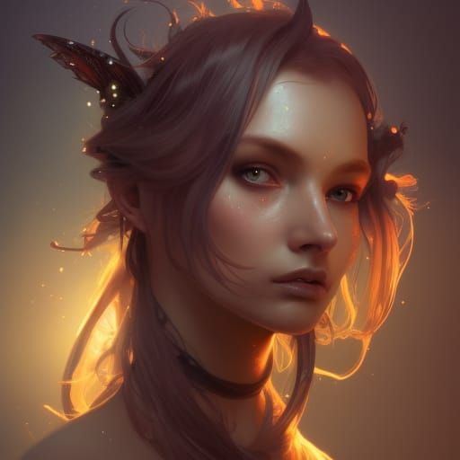 Detailed Fairy Witch Portrait in Digital Art Style