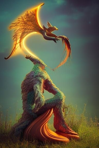 Celestial Campfire in Magic Realism Style