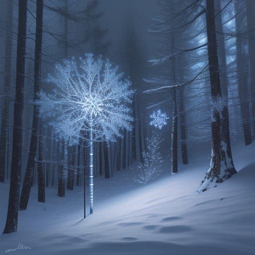 Vibrant Winter Scene in Anime-Inspired Digital Art