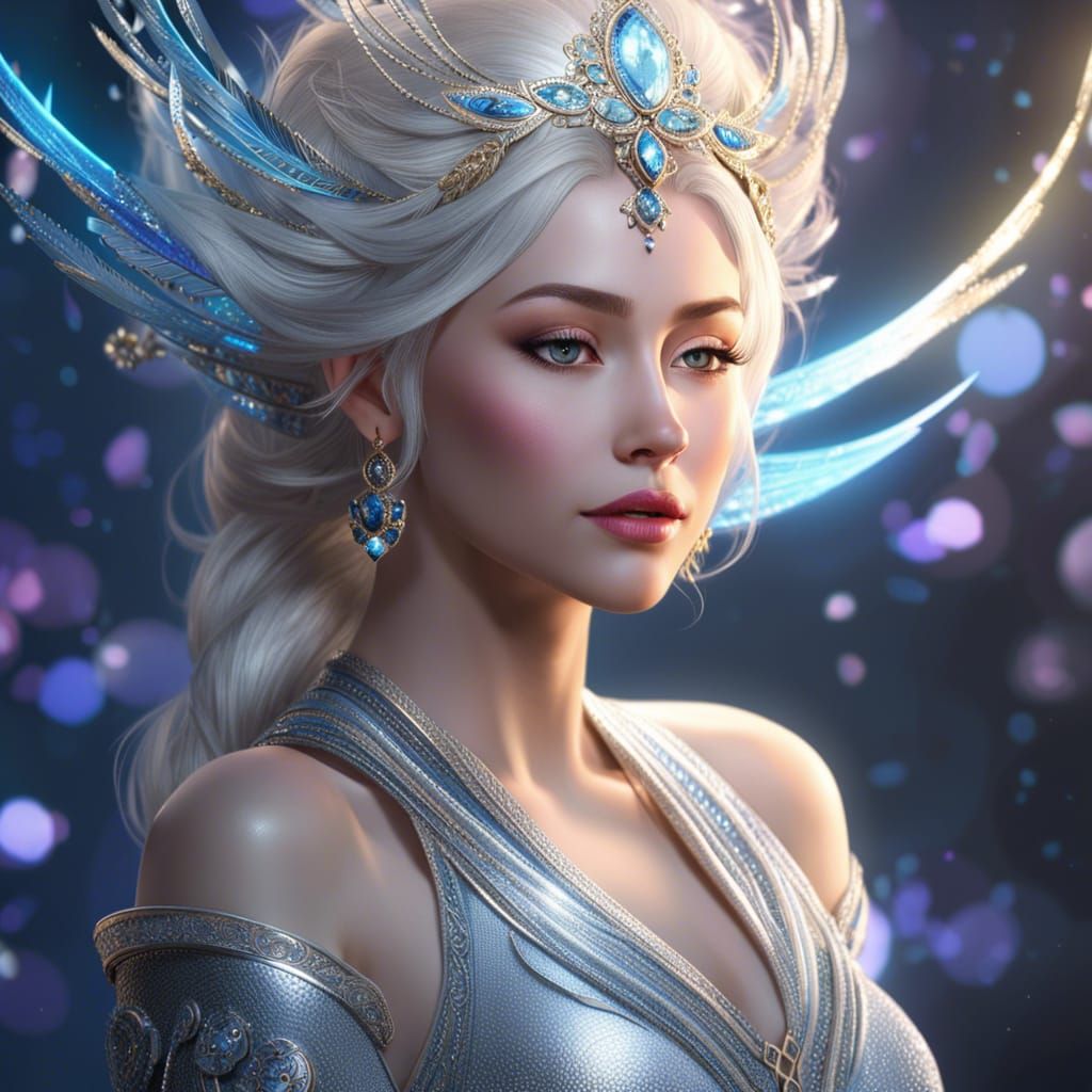 Ethereal Elf Girl in Space: Fantasy Concept Art