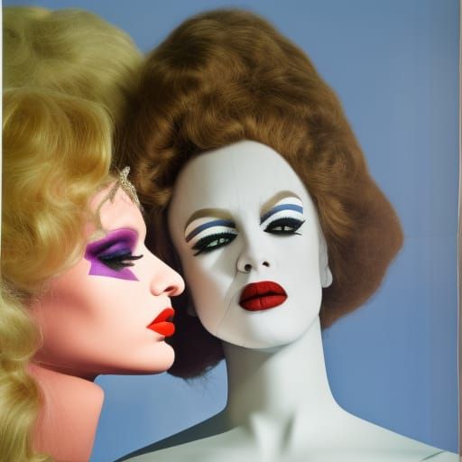 Drag Queen's Kiss: Hyperrealistic Plastic Art