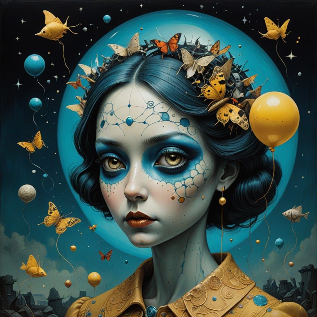 Surrealist Cosmic Warrior Blends Banksy, Bosch, and Dali