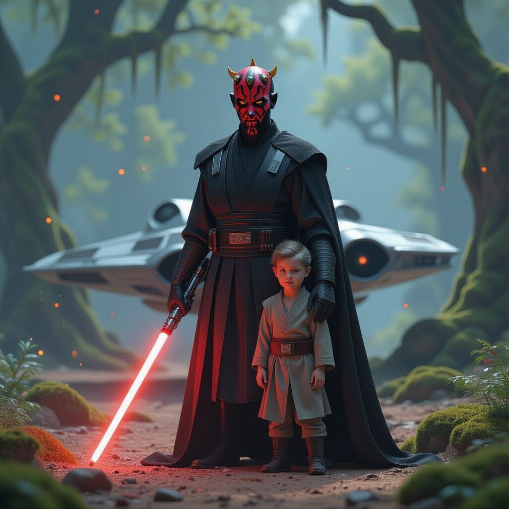 Darth Maul and Apprentice in a Star Wars Scene