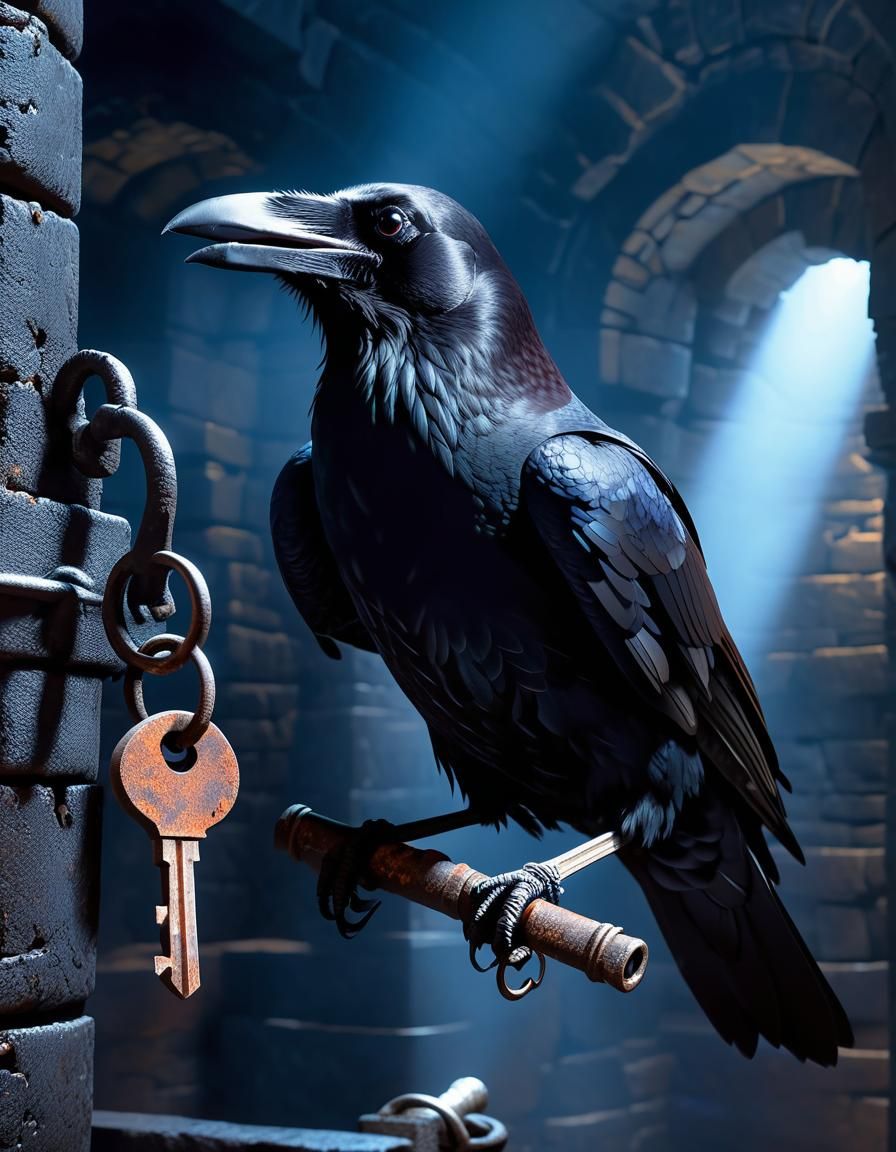 A raven and a key