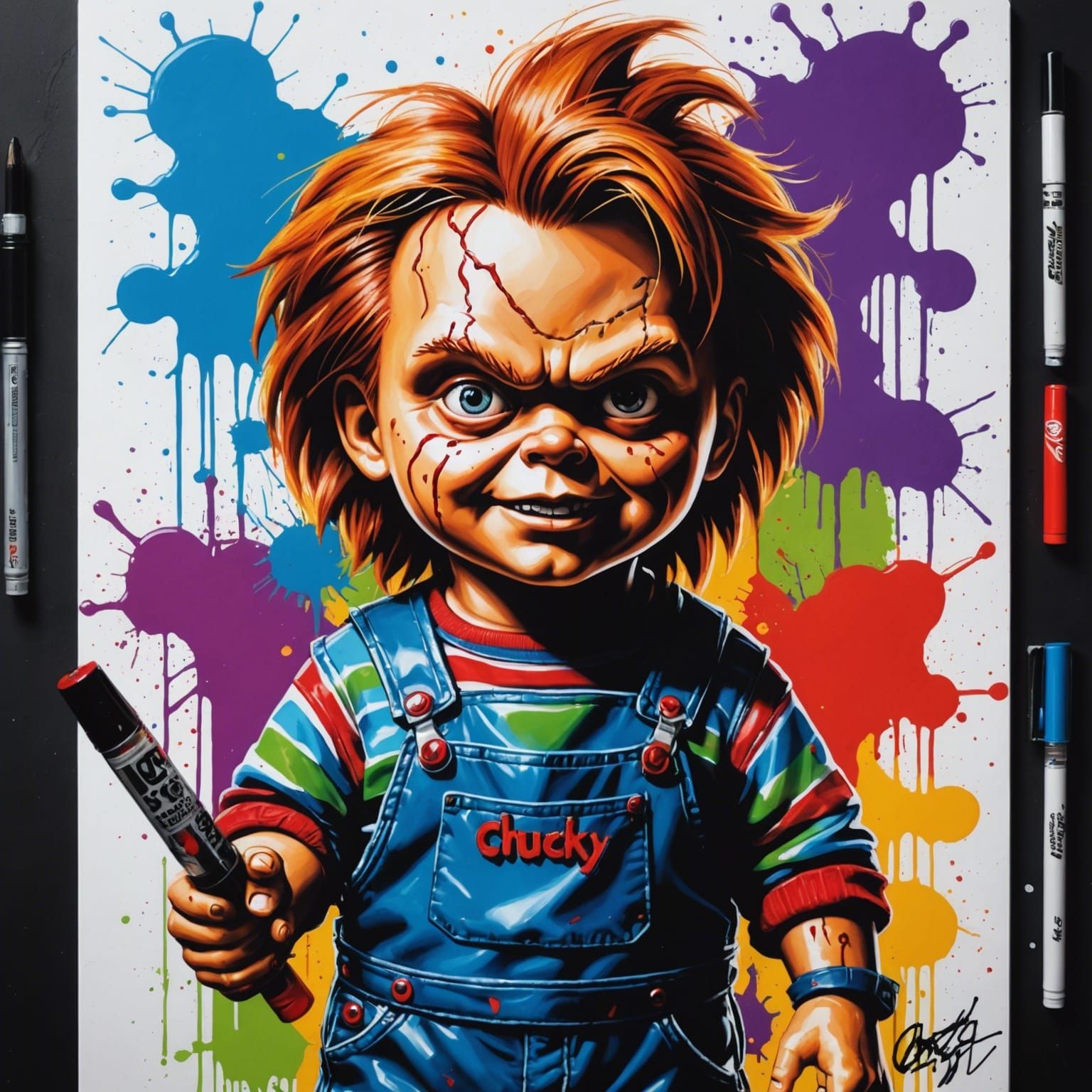 Chucky in Graffiti Street Art Style