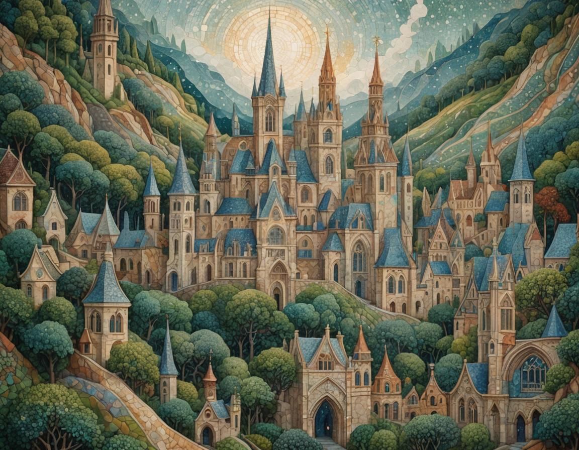 Ethereal Entities Dance in Pointillism Style