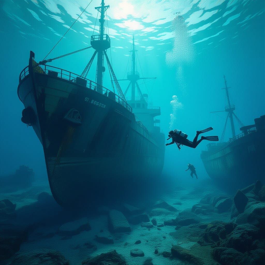 Underwater Cargo Ship Exploration in Digital Matte Painting ...