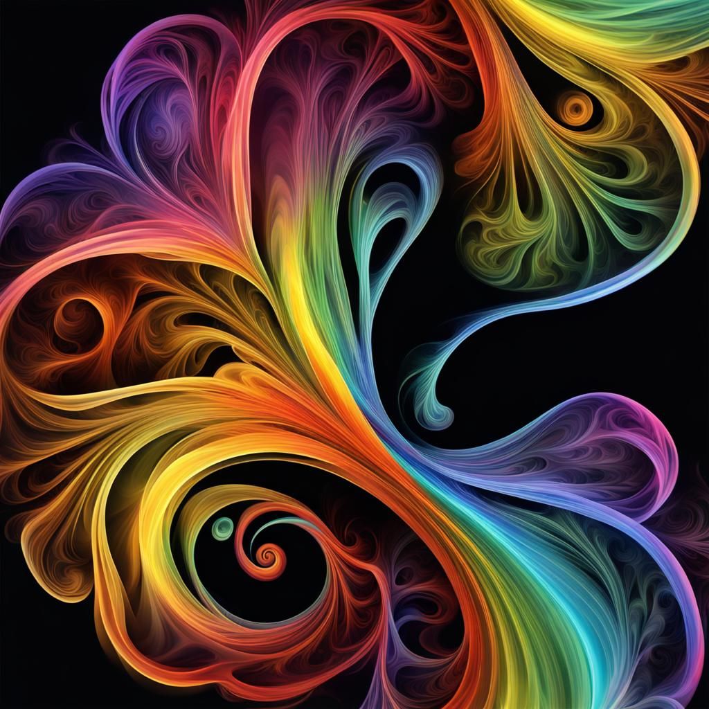 Vibrant Rainbow Smoke Abstract Art