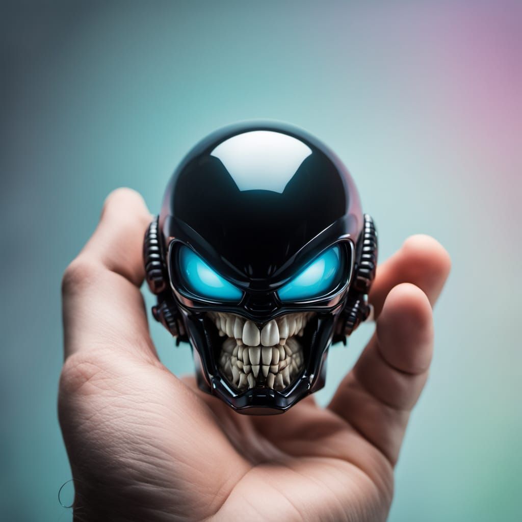 Realistic Gashapon Capsule Holding a Chibi Xenomorph