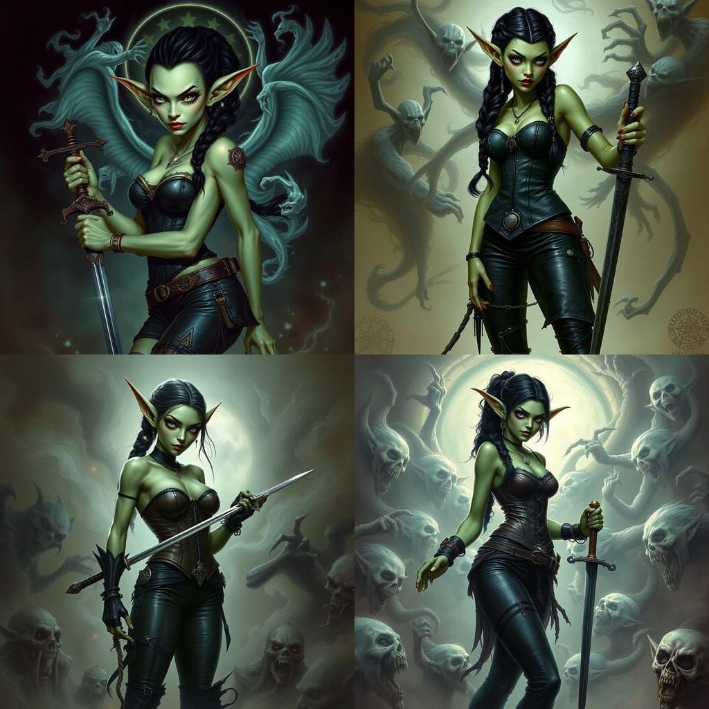 Ethereal Goblin Warrior in Dark Fantasy Style