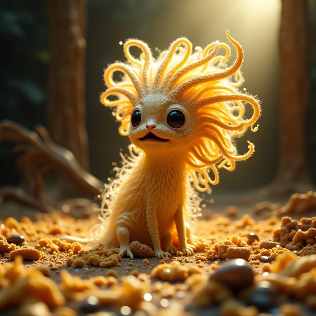 Ethereal Whispy Creature in Sci-Fi Style