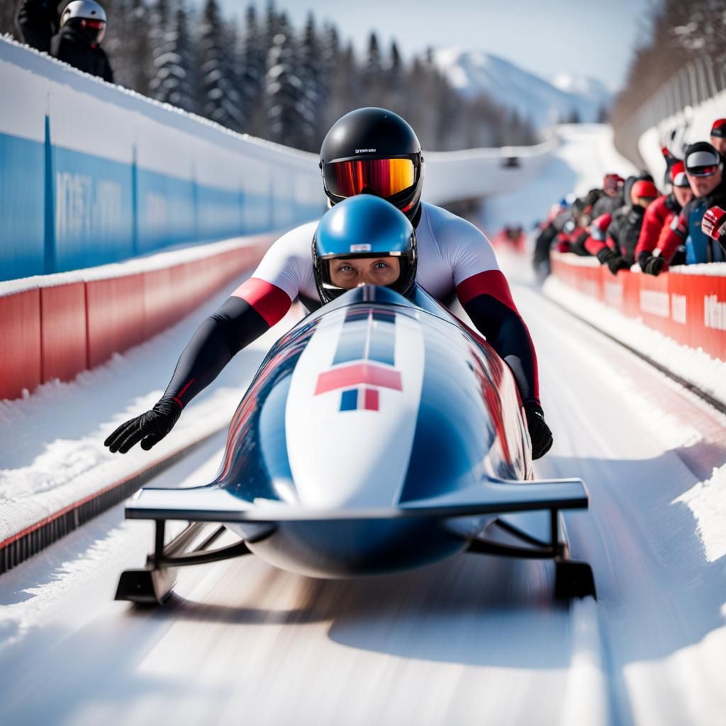 Detailed Bobsleigh Race Image: Action and Light
