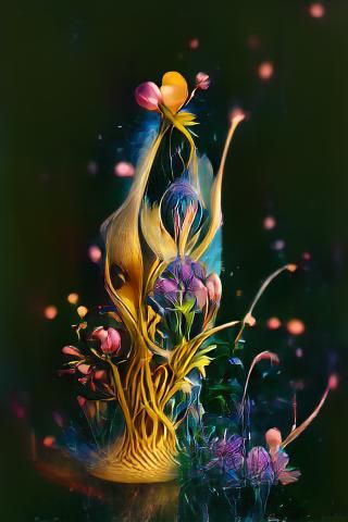 Surreal Flower of Life Bloom in Kinetic Pointillism