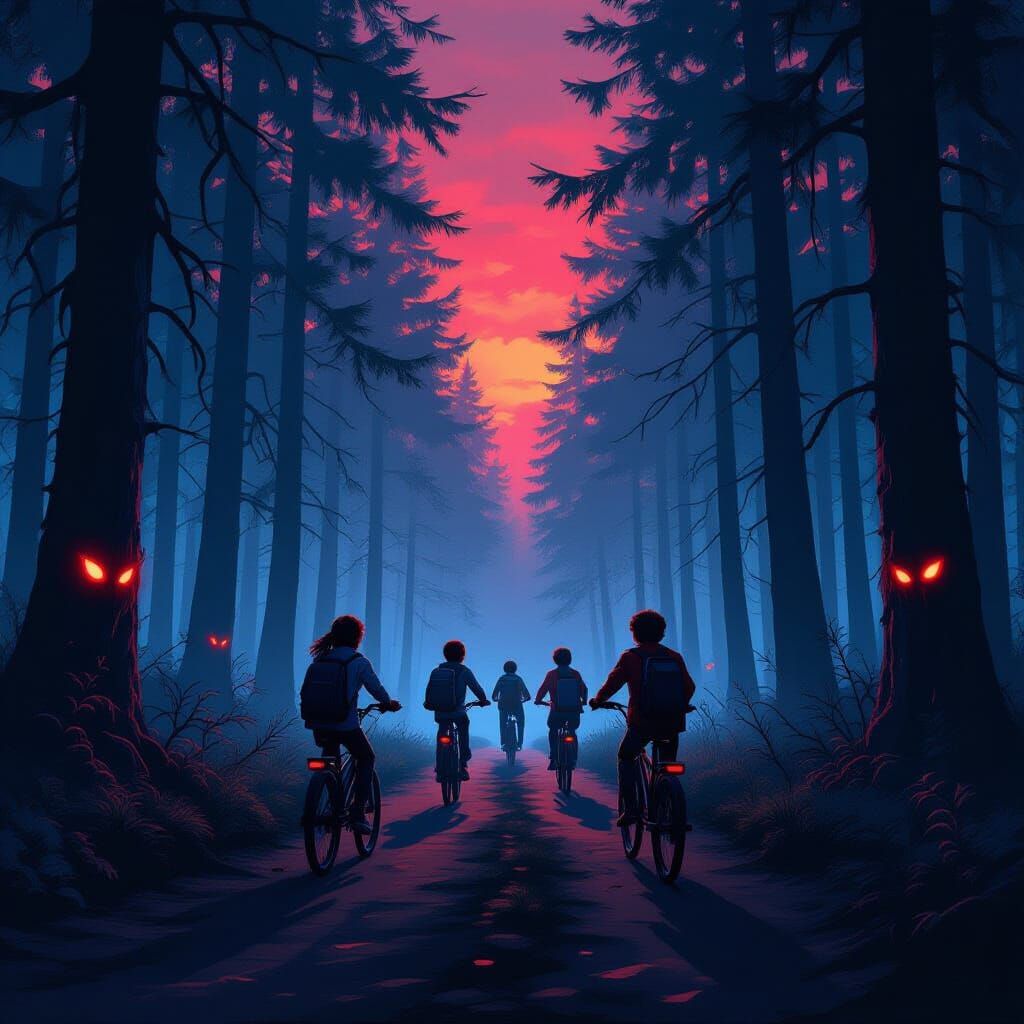 Eerie Twilight Ride Through a Cinematic Forest