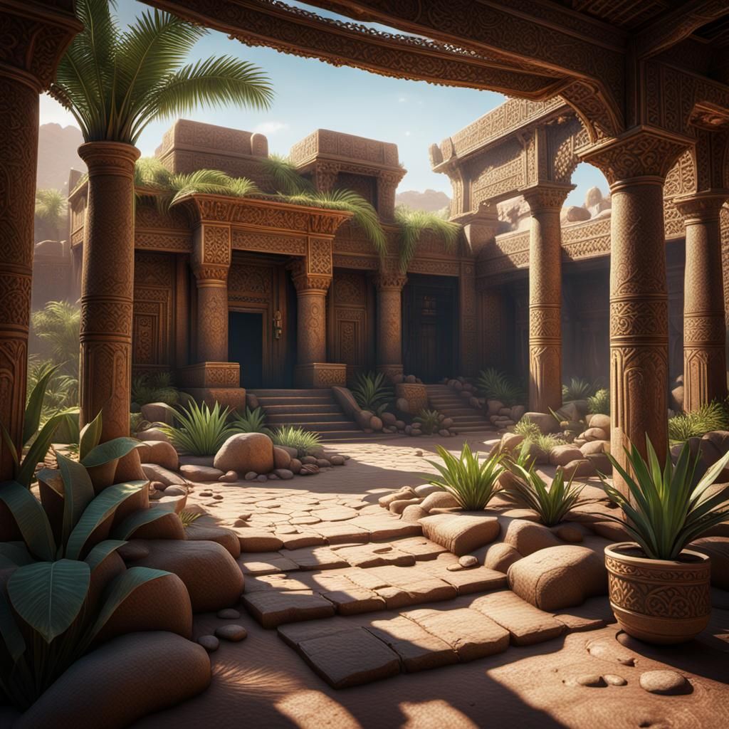 Oasis of Luck: Intricate Digital Matte Painting