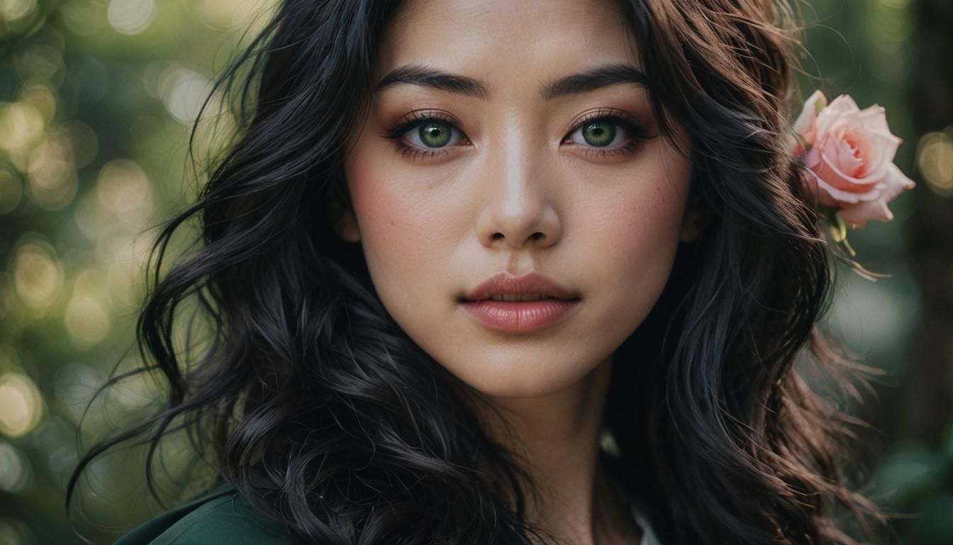 Gorgeous Japanese Woman Portrait in Cinematic Style