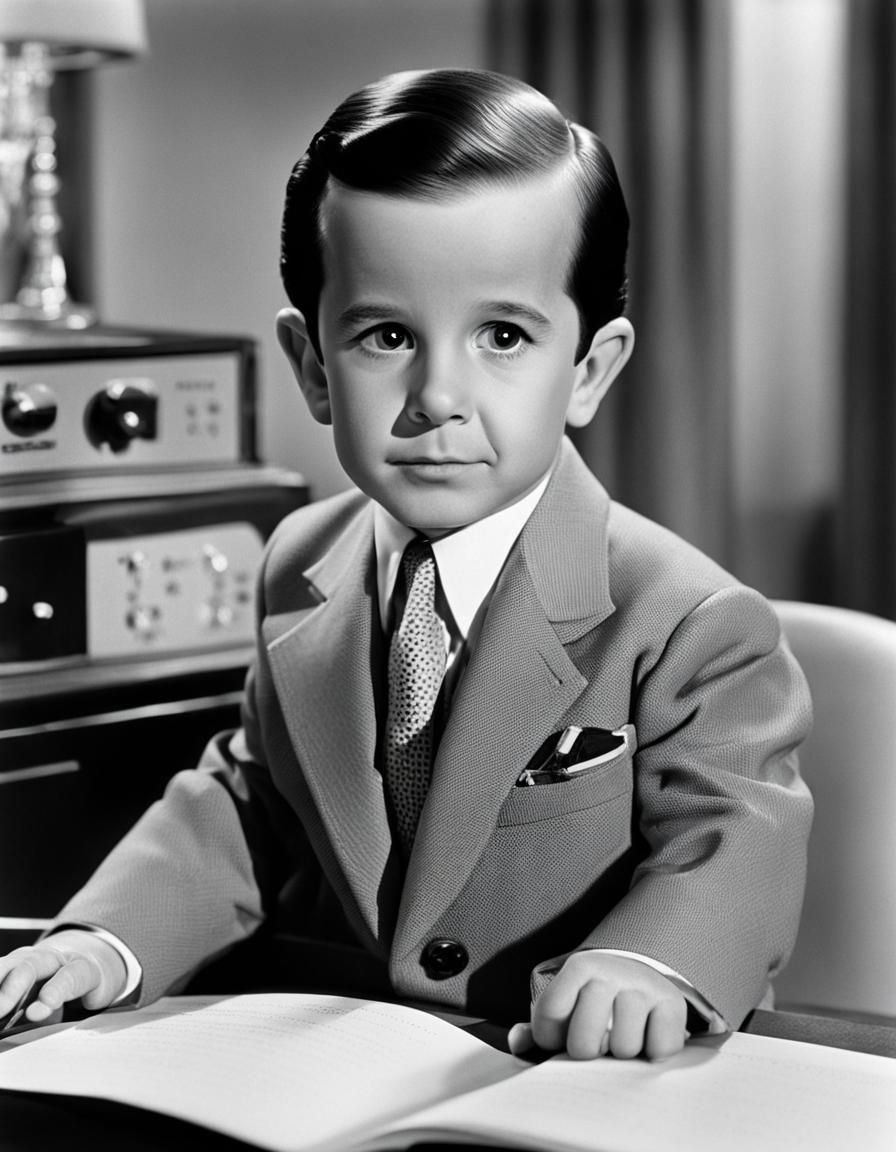 Hyperrealistic Toddler as Maxwell Smart, Photorealistic