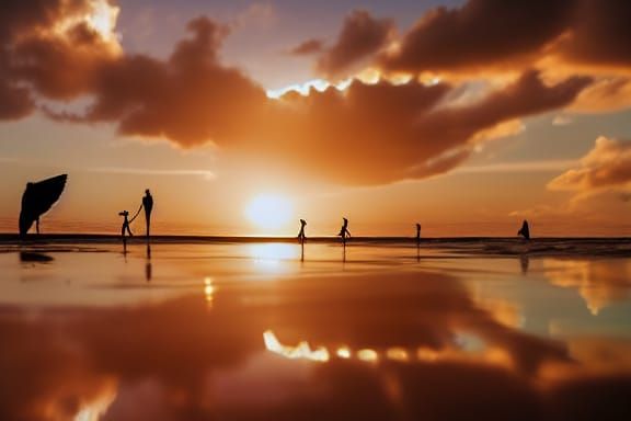 Epic Sunset Silhouettes on a Beach