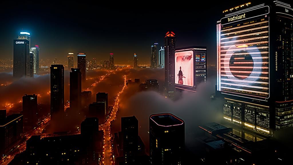 Cyberpunk Metropolis with Flying Vehicles in Neon Glow