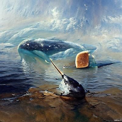 Narwhal's Lunch: A James Gurney-Style Oil Painting