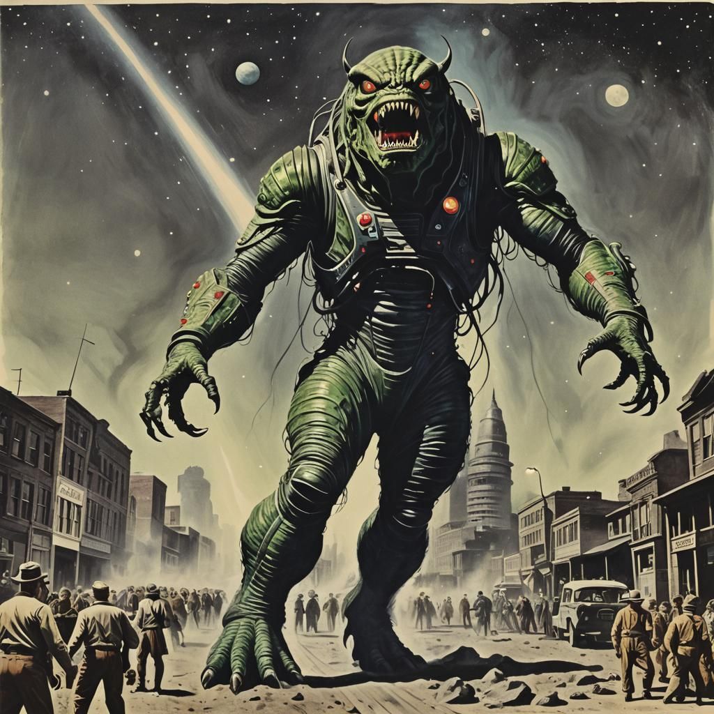 Giant Alien Creature Attack From Space