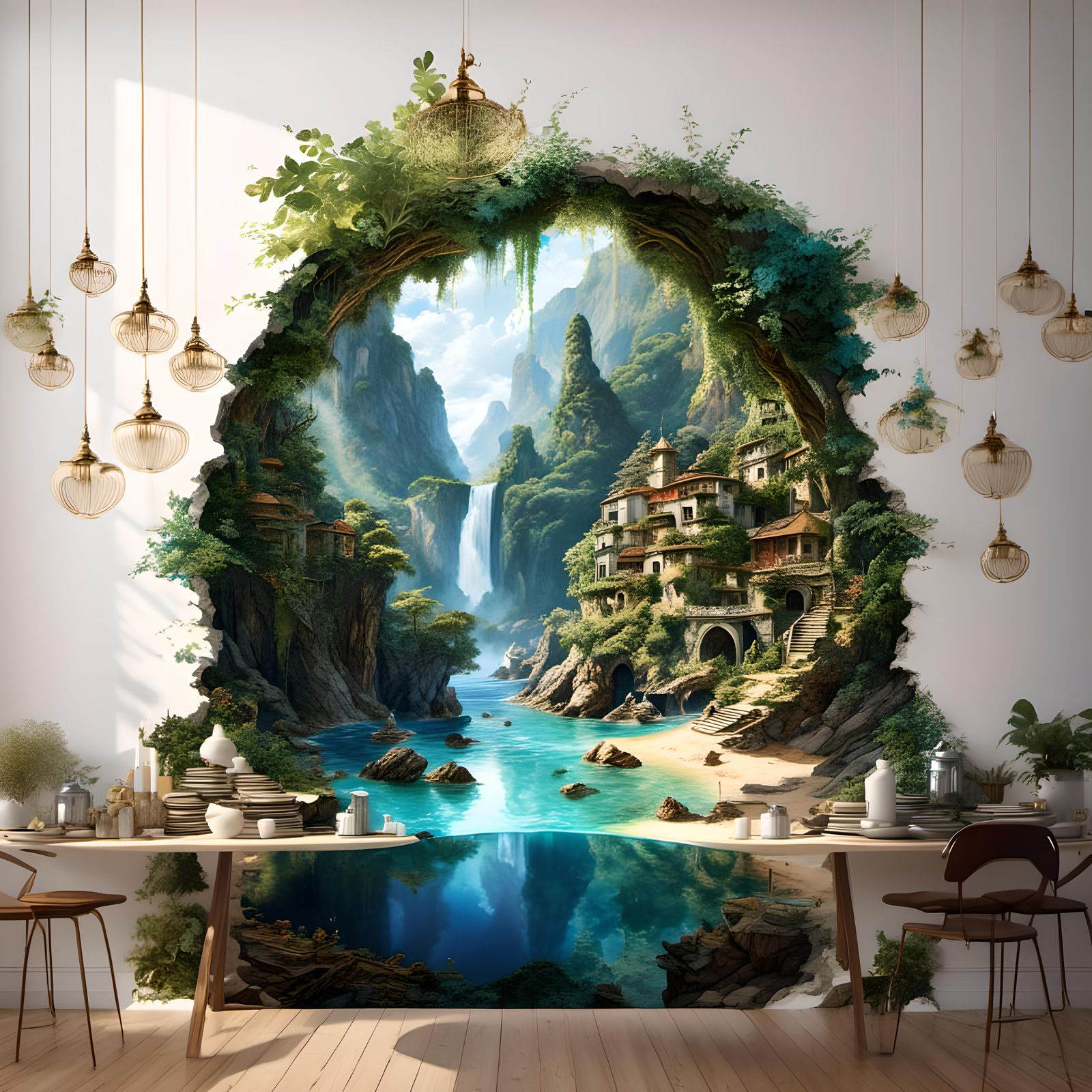 Vibrant Trompe-l'Oeil Digital Artwork in 8K