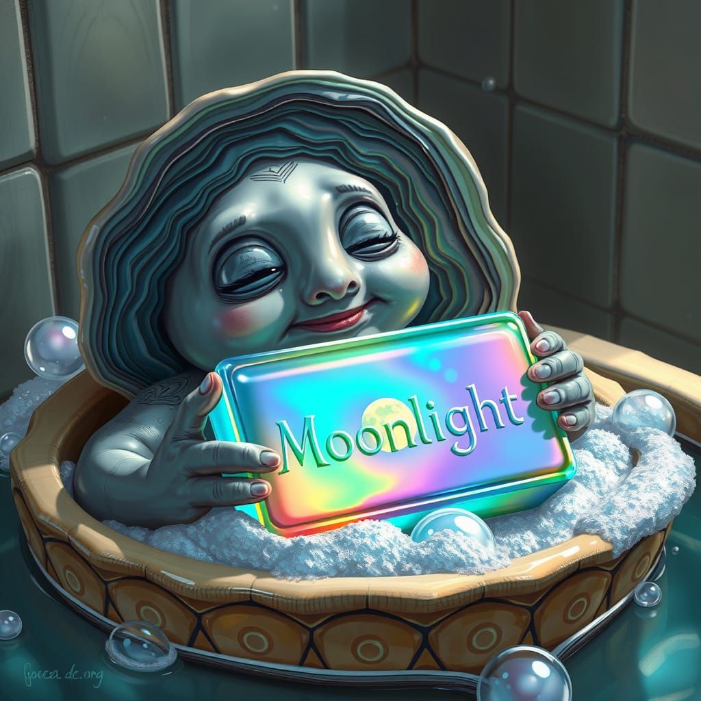 Abalone in Bubble Bath with Rainbow Soap