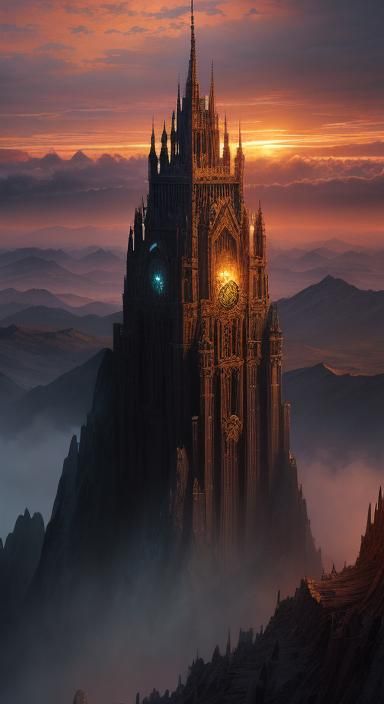 Dramatic Sunset Silhouette of Girl in Sorrow