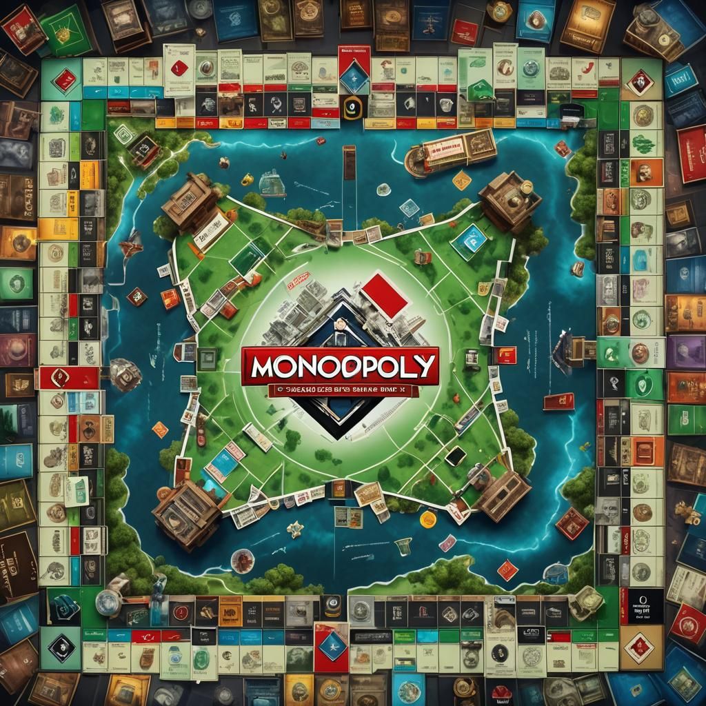 Monopoly Board Game World: Detailed Matte Painting