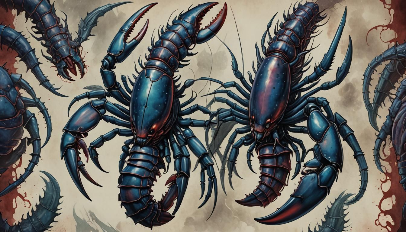 Lobster Kaiju Destroys Paris in Giger Style