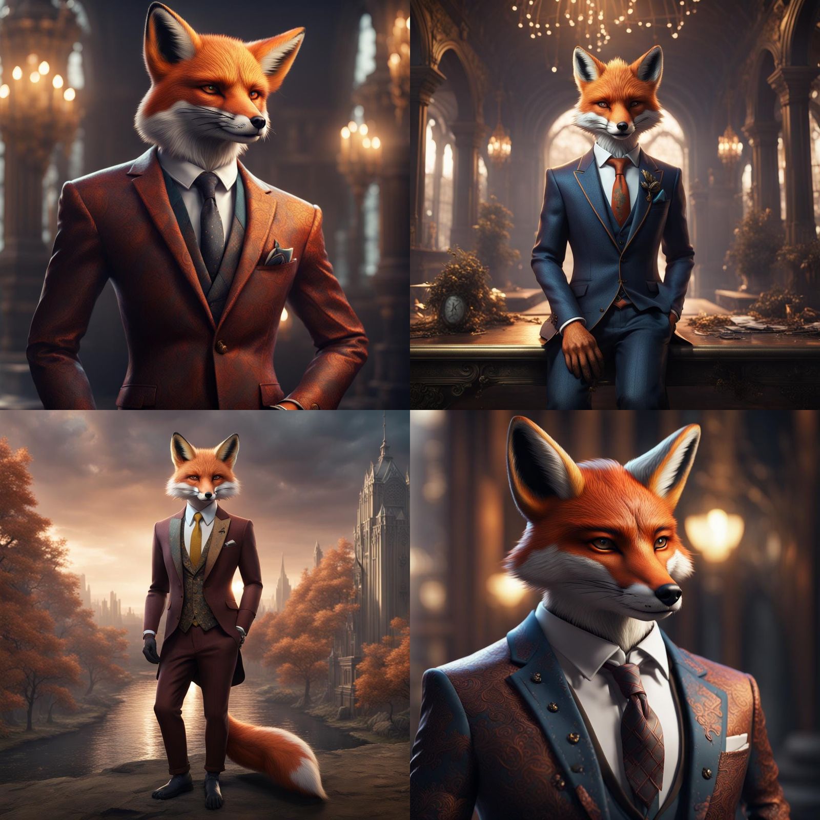 Fox in Suit: Detailed Matte Painting
