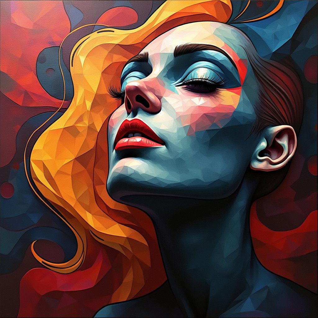 Geometric Fauvism: A Cubist Art Deco Painting