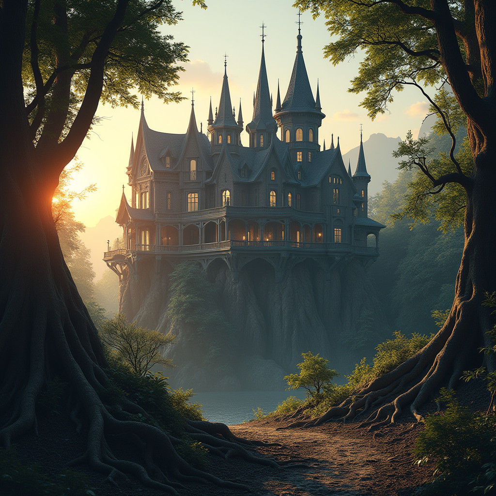 Majestic Safe Haven House in Eerie Landscape