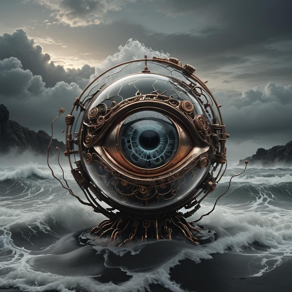 Biomechanical Glass A with Brain and Eye