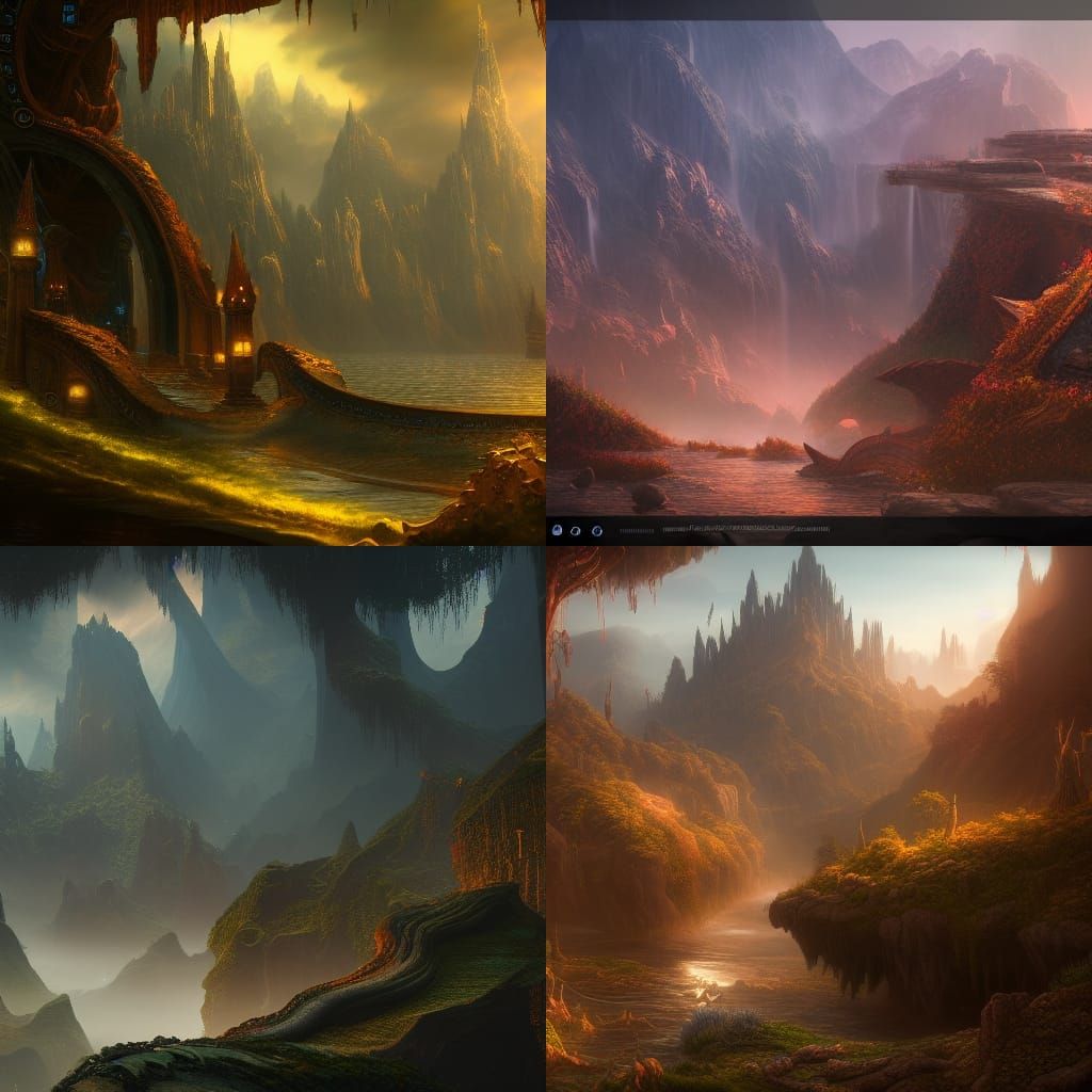 Fantastical Matte Painting of Longing in Deep Color