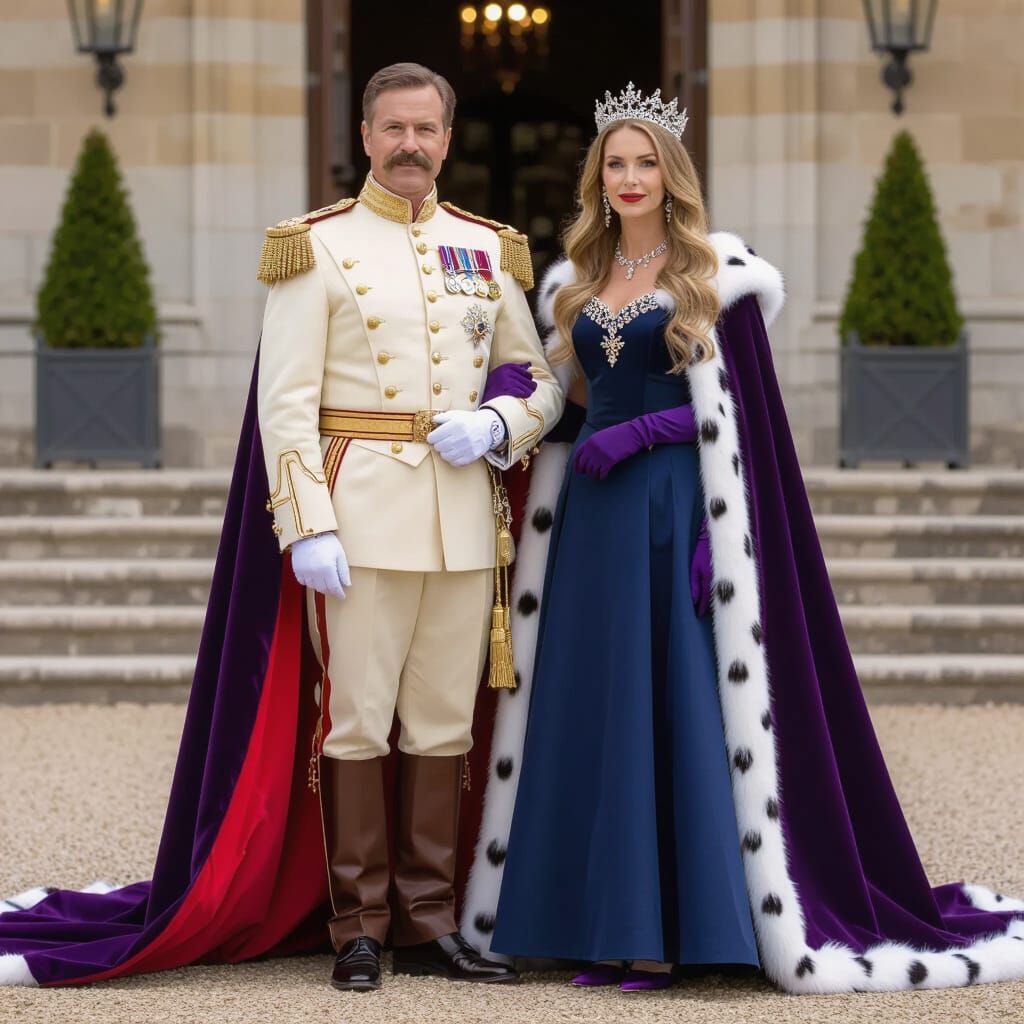 King Henry and Queen Caroline in Regal Attire