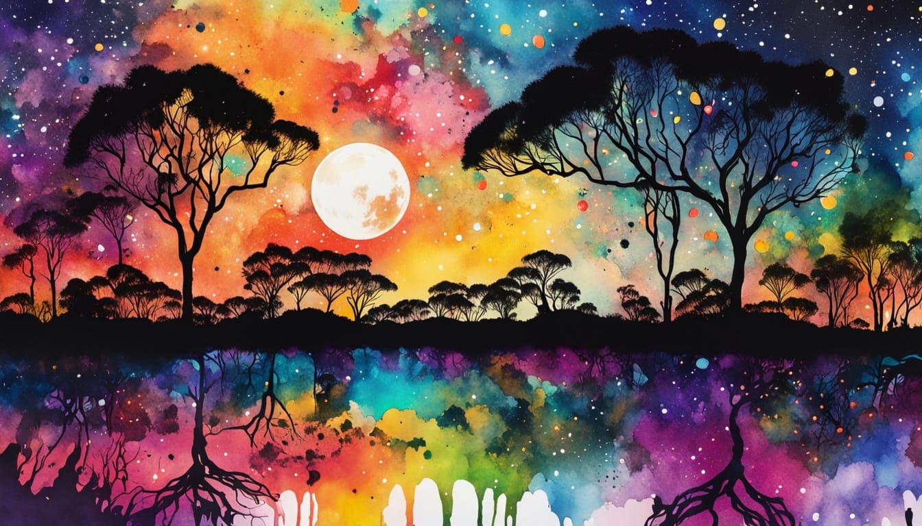 Outback Dreamtime: Alcohol Ink Galaxy Art