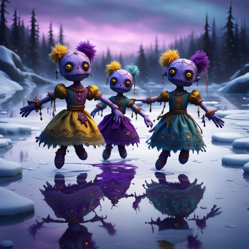 Voodoo Dolls Dance: Dark Fantasy Concept Art
