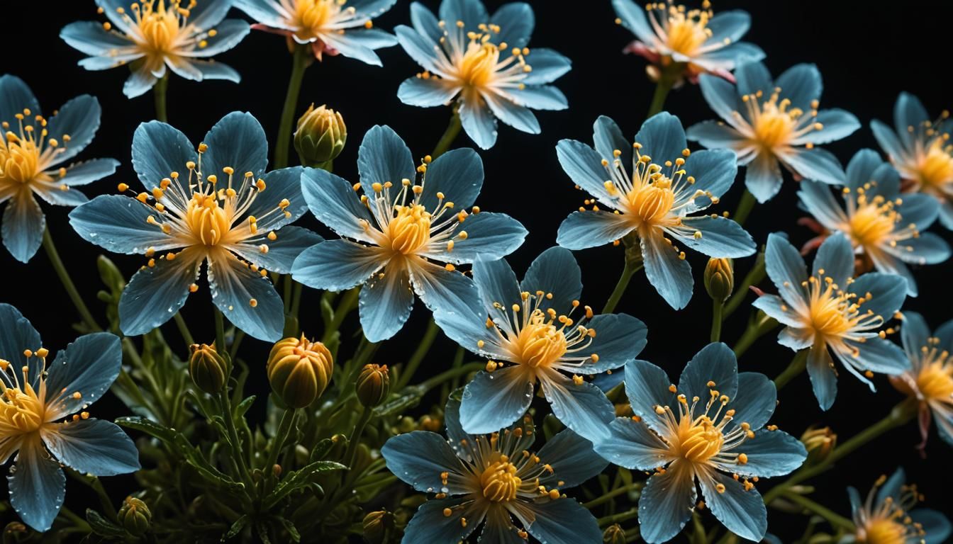 Bioluminescent Blossoms in Double Exposure Style