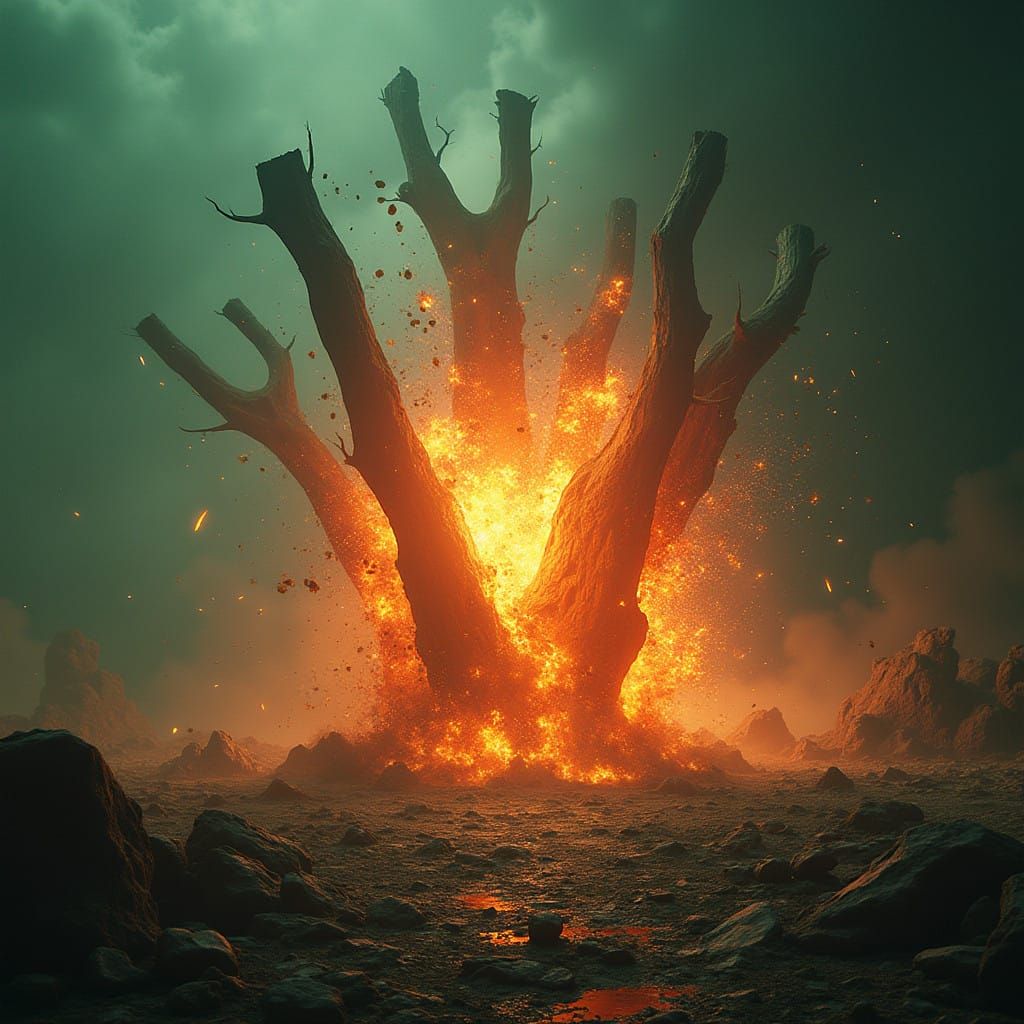 Mystical Realm Cataclysm in Matte Painting Style