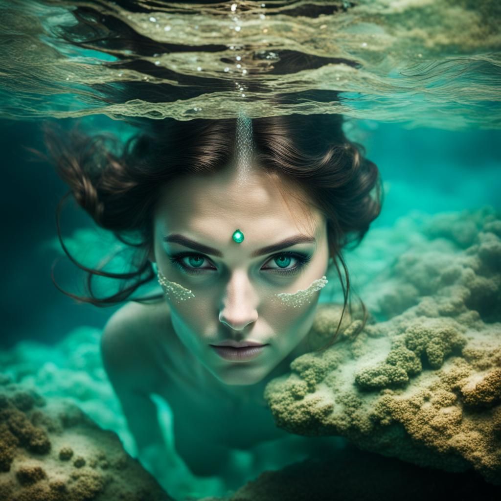 Mythic Siren Girl with Enchanted Lantern