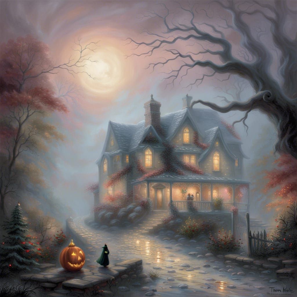 Ethereal Spooky Christmas Fantasy Landscape