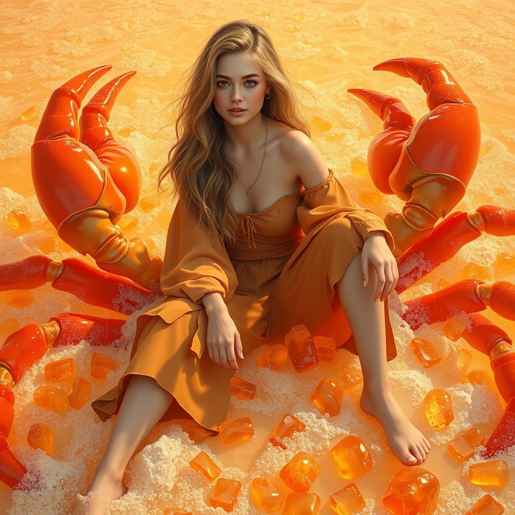 Gummy Crab Rider in Surreal Soda Sea